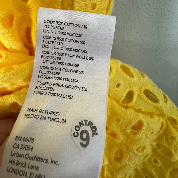 By Anthropologie‎ Somerset Mini Dress Eyelet Edition Yellow Size Small New - Picture 11 of 12